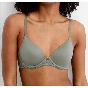 Aerie Women's Real Sunnie Sage Green Full Coverage Bra Size 32C 32 C NEW